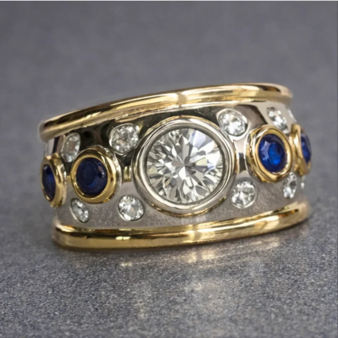 Vintage Cubic Zirconia Inlaid Ring