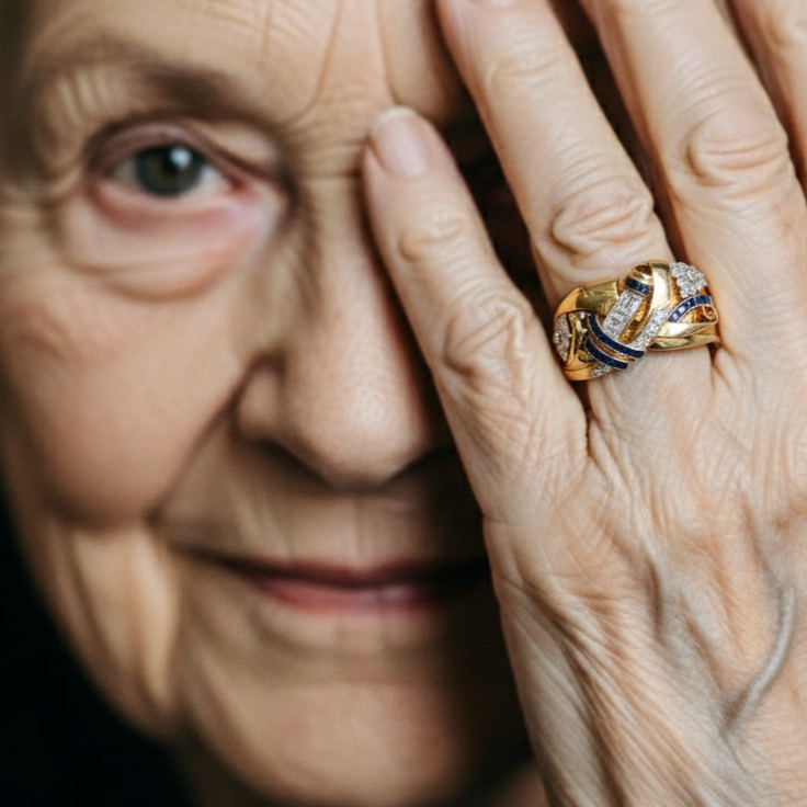 Gold Zircon Jewel Ring