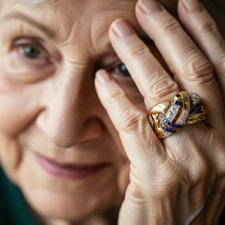 Gold Zircon Jewel Ring