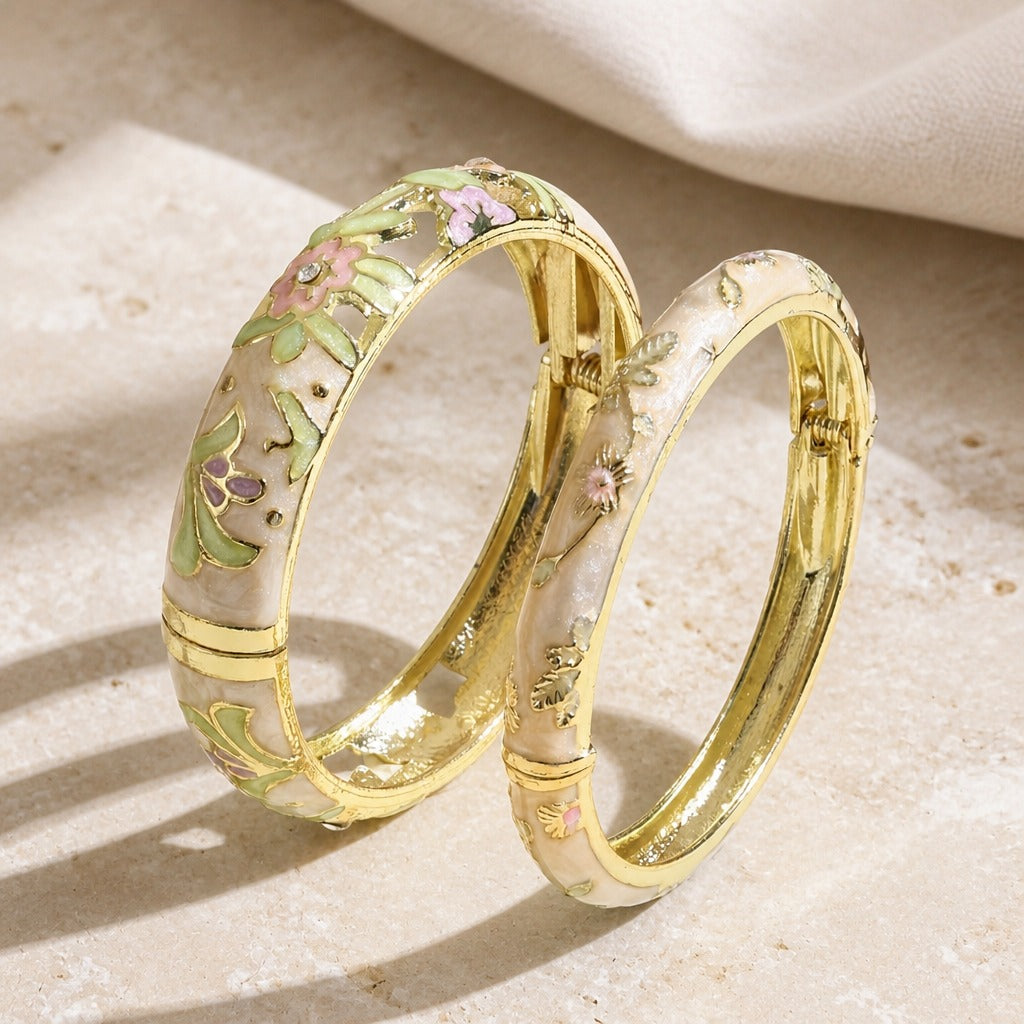 Vintage Cloisonné Bracelet Set
