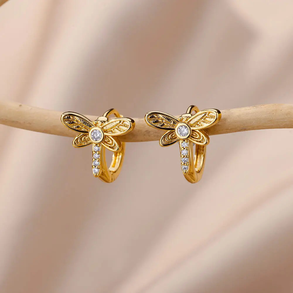 Crystal Animal Hoop Earrings
