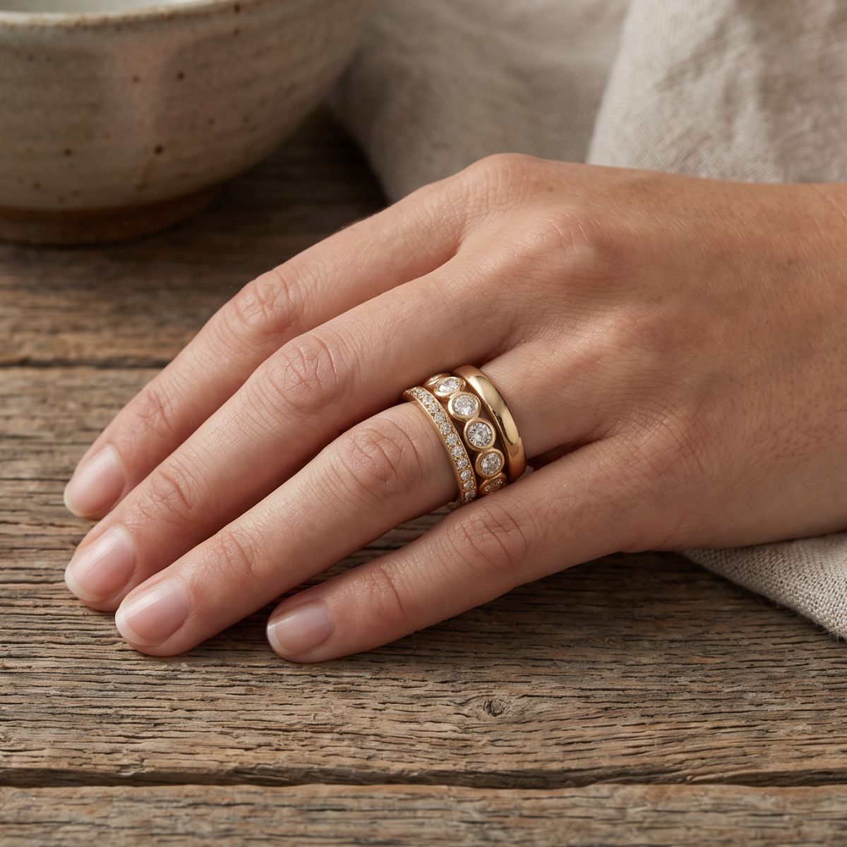Golden Zenith Bold Statement Ring