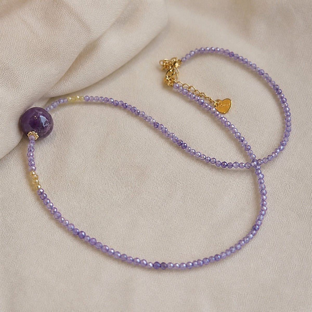 Handmade Beads Choker Amethyst Necklace