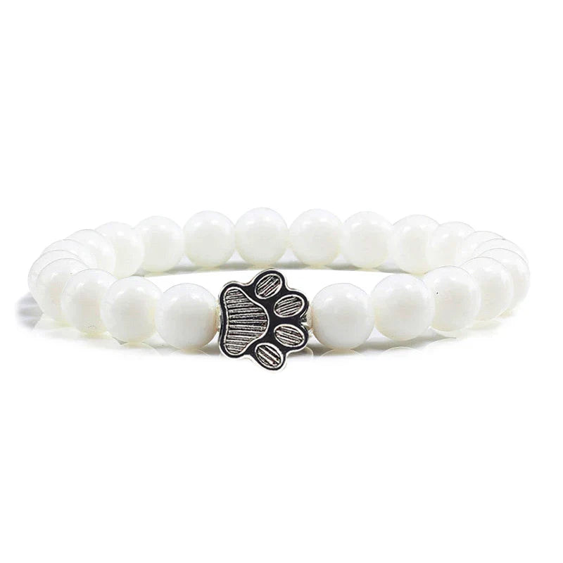 Beaded Paw Bracelet β Natural Stone Design