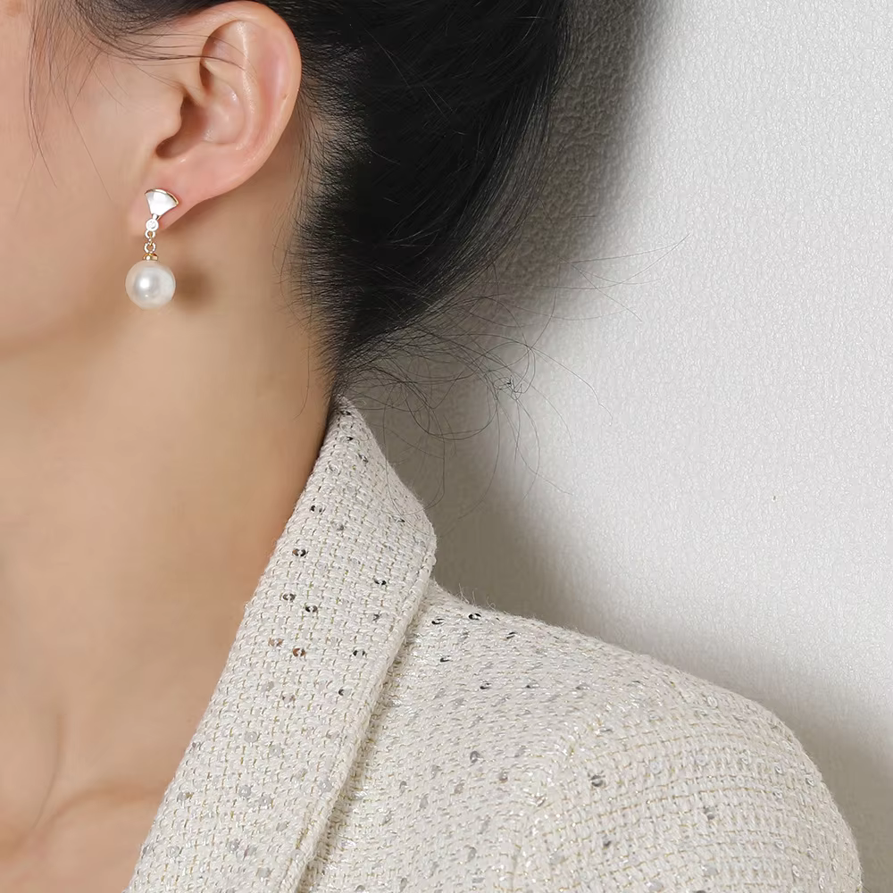 Chic Silver Bead Earrings