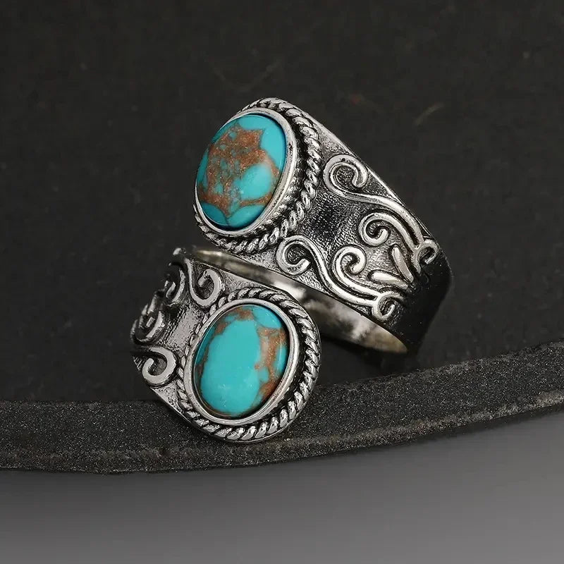Vintage Silver Turquoise Cross Ring