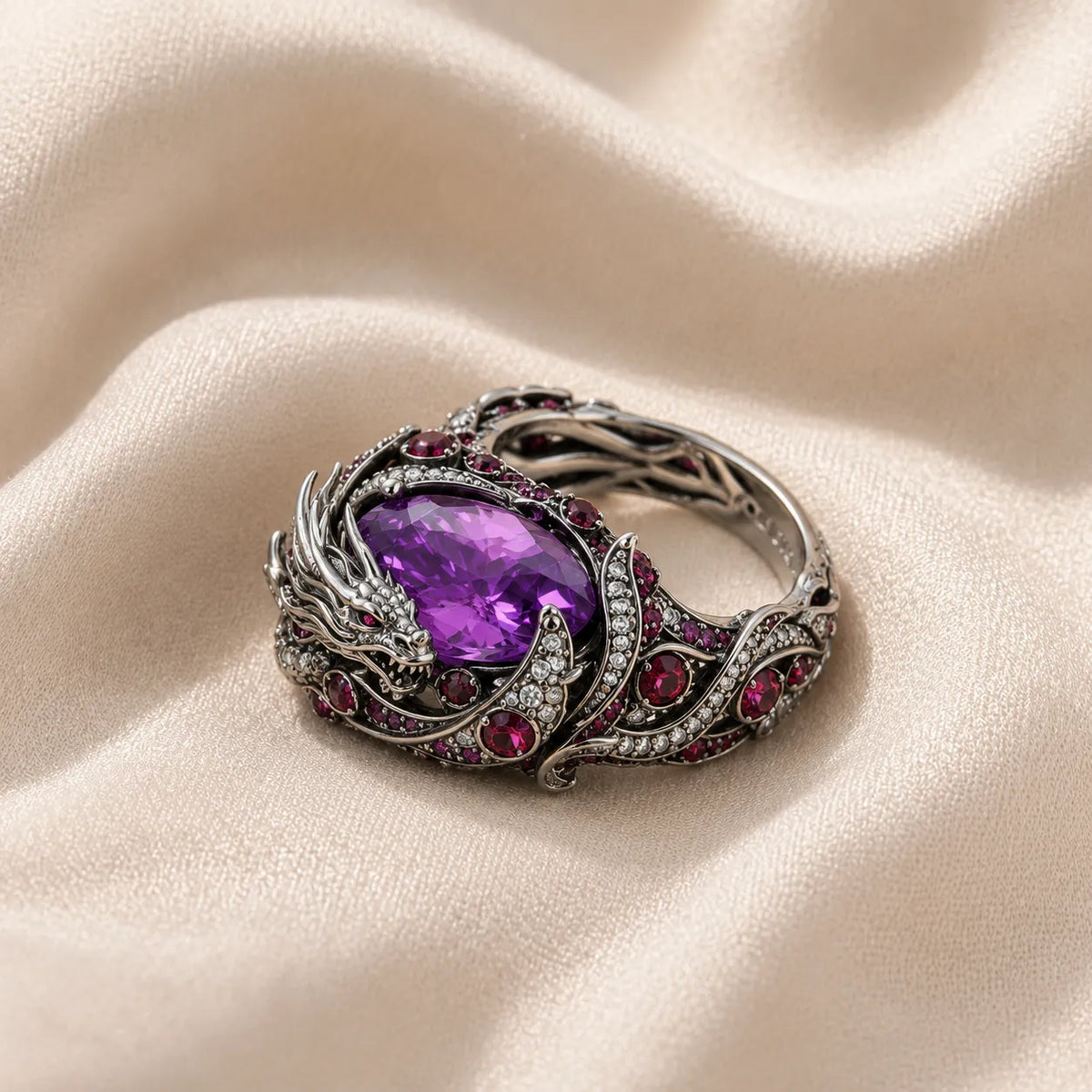 Dragon Shaped Silver Ring