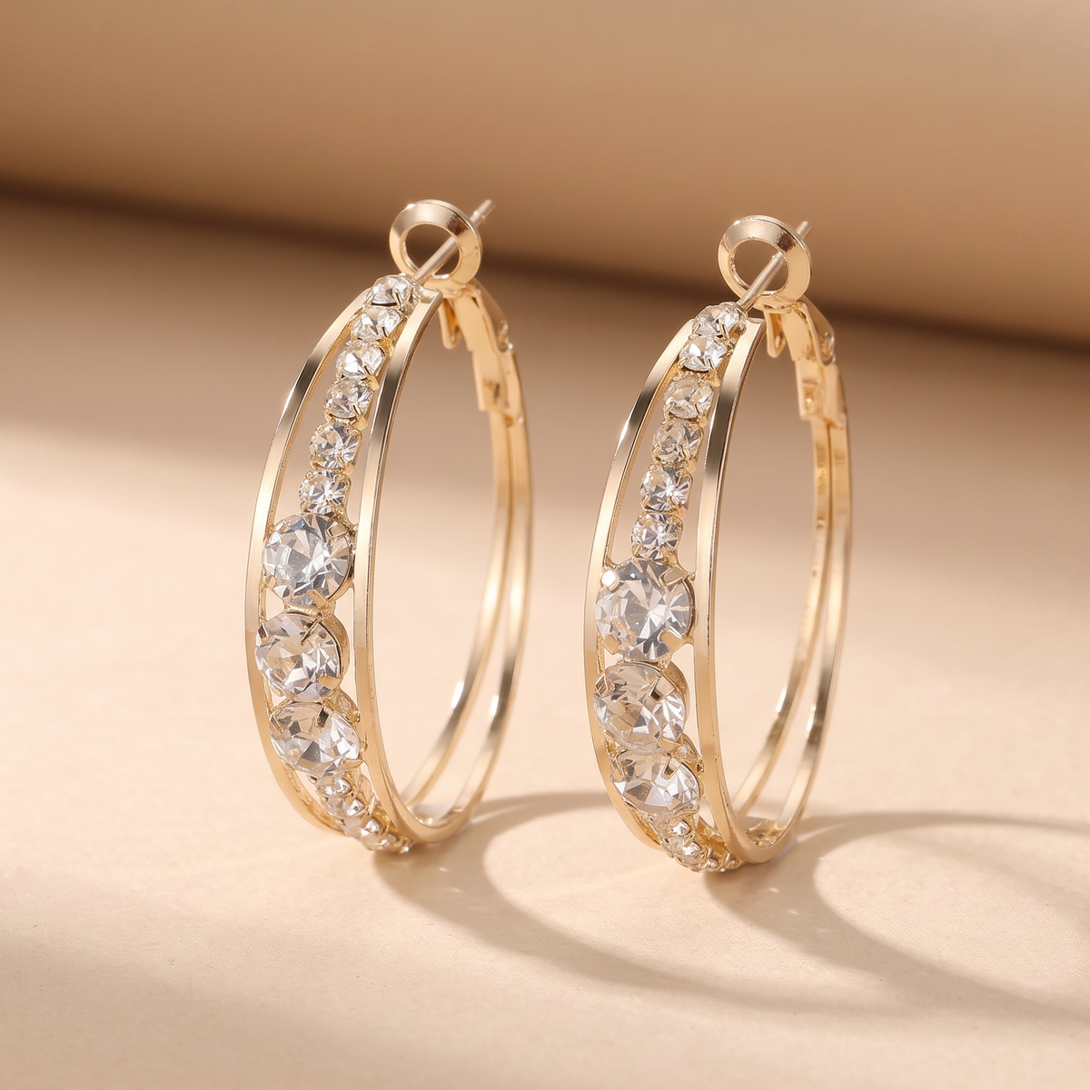Elegant Sparkly Hoop Earrings