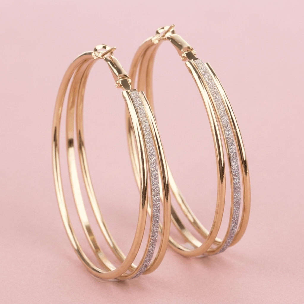 Retro Gold Hoop Earrings