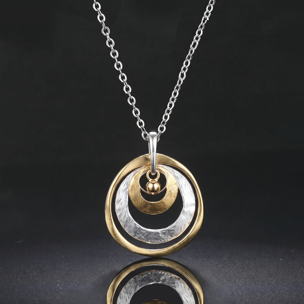 Vintage Silver & Gold Twirl Design Necklace