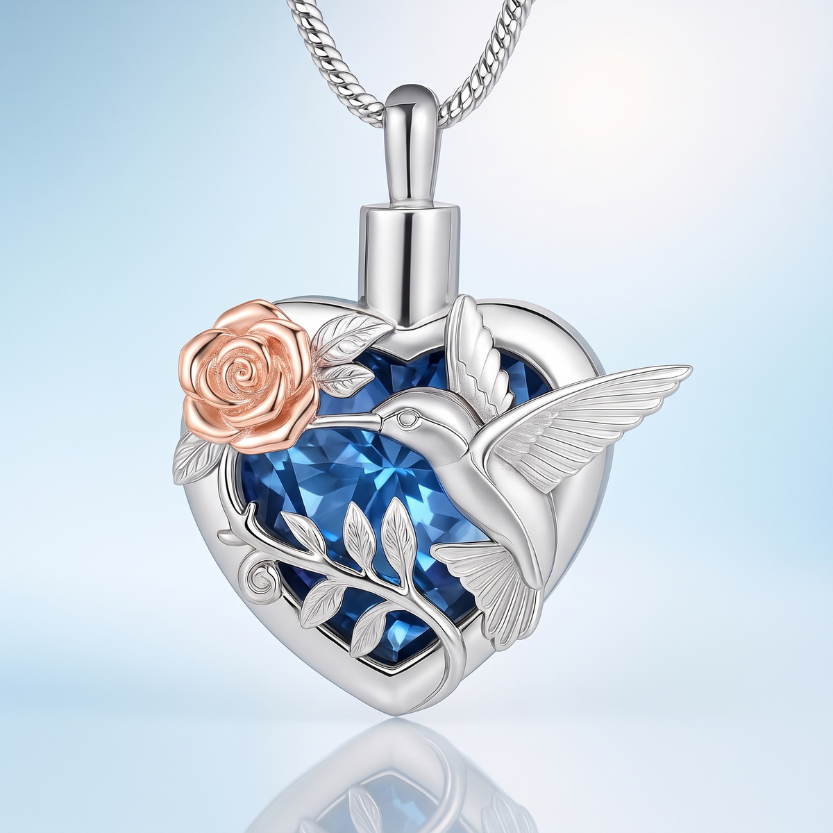 Hummingbird Heart Urn Necklace