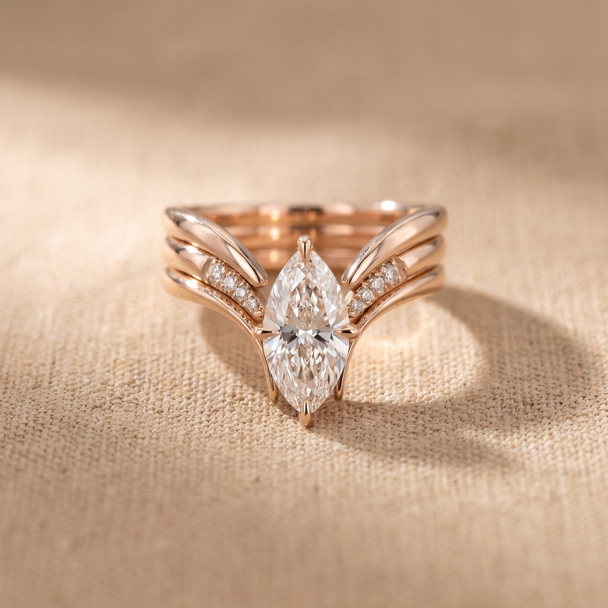 Marquise-Cut Ring Set