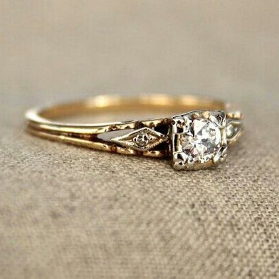 Dazzling Gold Crystal Ring
