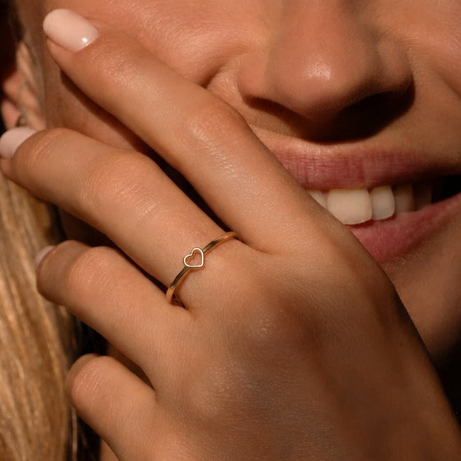 Modern Heart Statement Ring