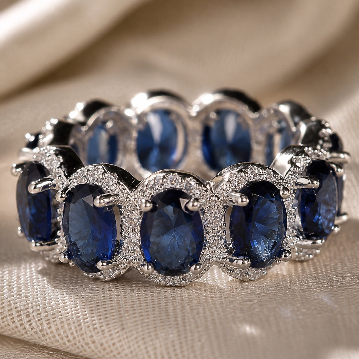 Elena Sapphire Stone Zirconia Ring