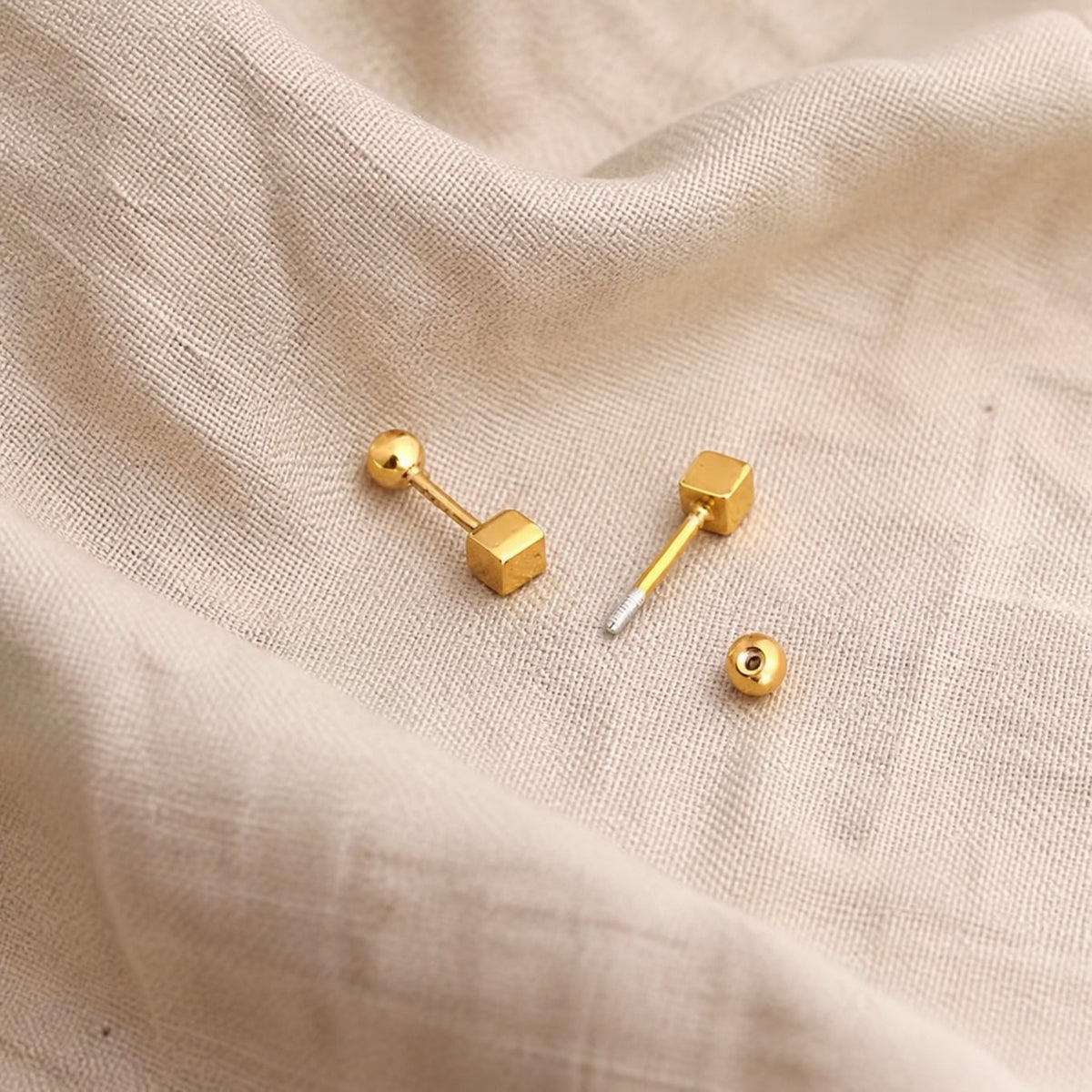 Minimalist Square Gold Earrings
