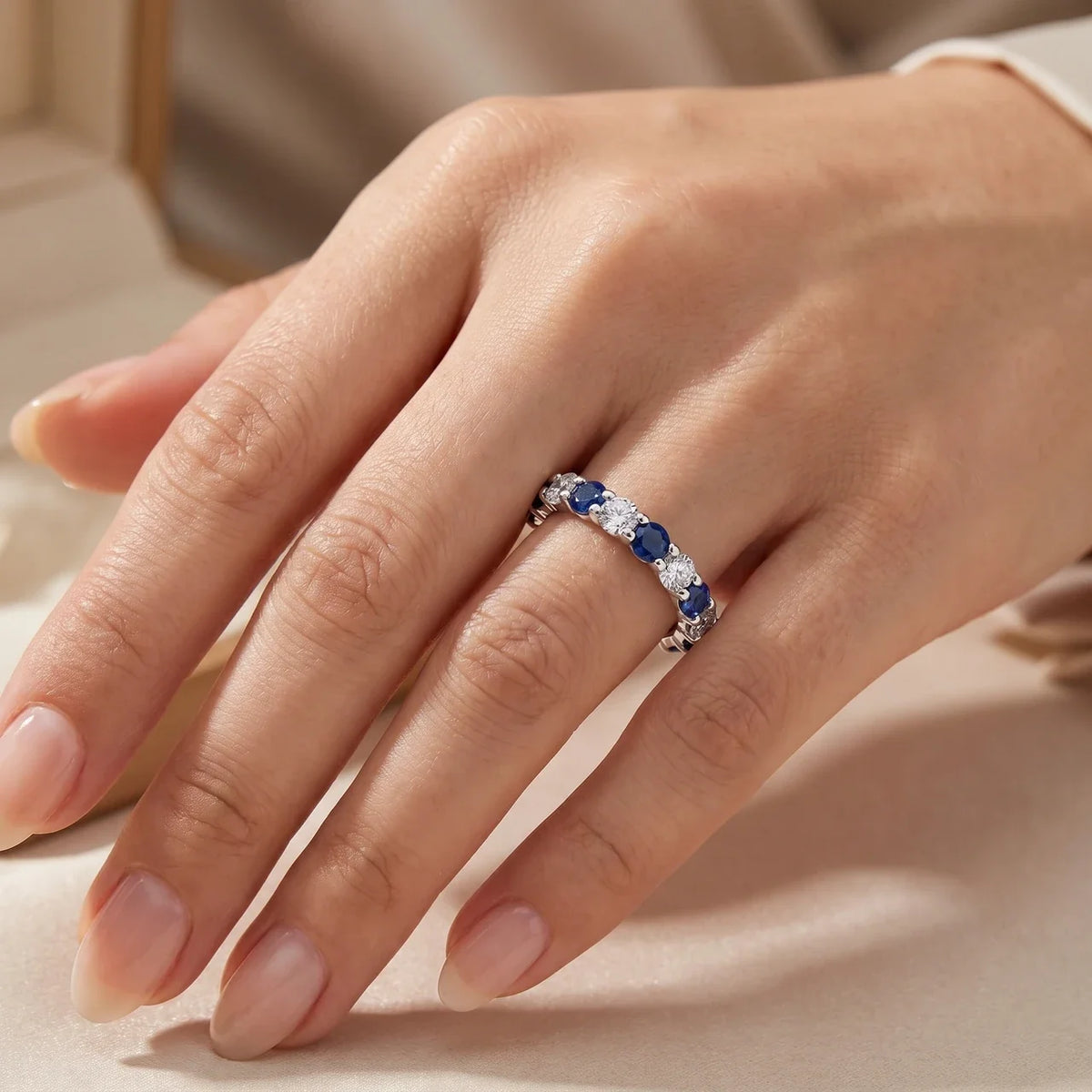 Midnight Sapphire Eternity Ring