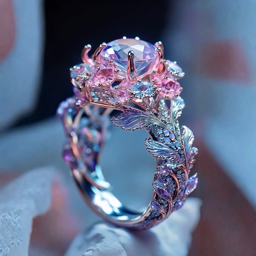 Floral Silver Band Ring
