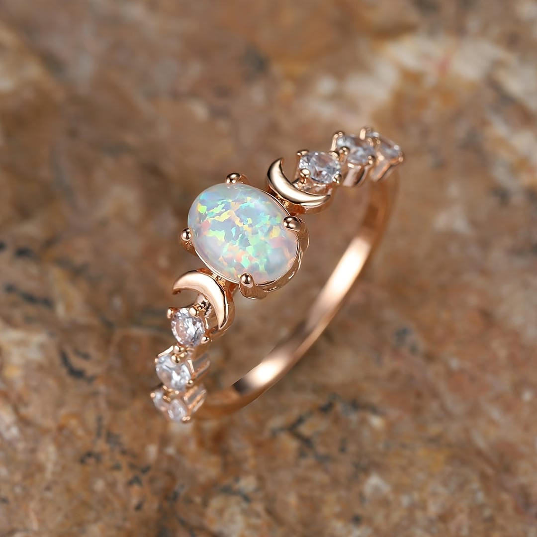 Celestial Opal Moonstone Ring
