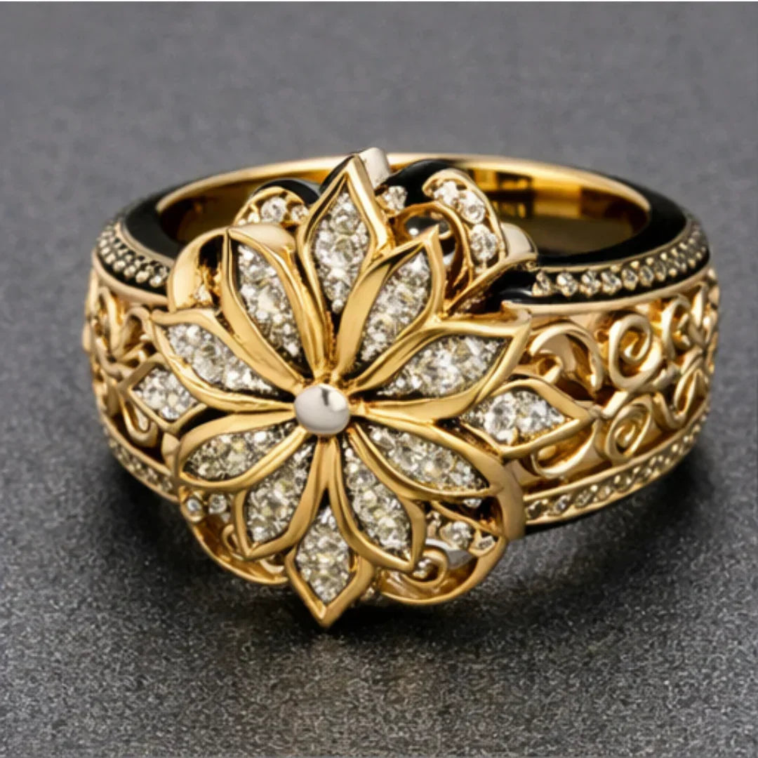 Gold Bloom Statement Ring