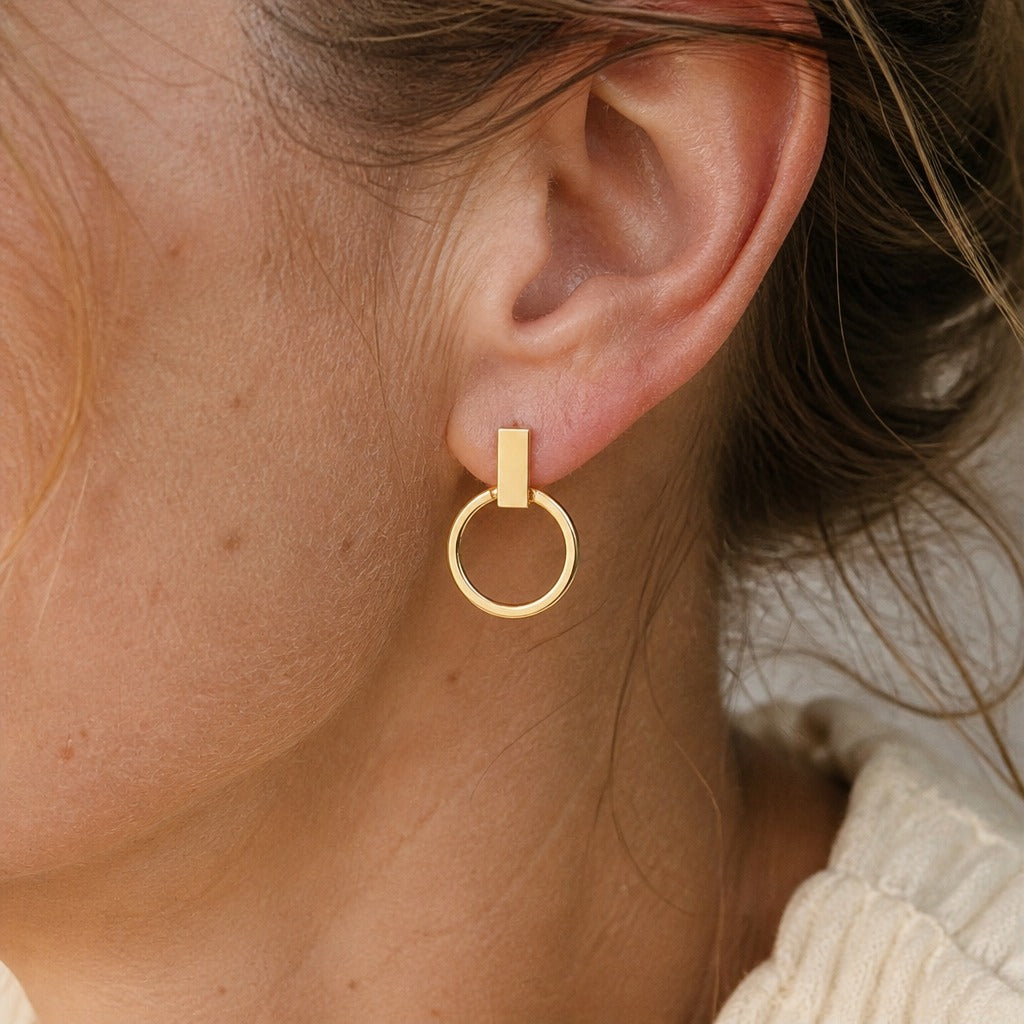 Sleek Round Stud Earrings