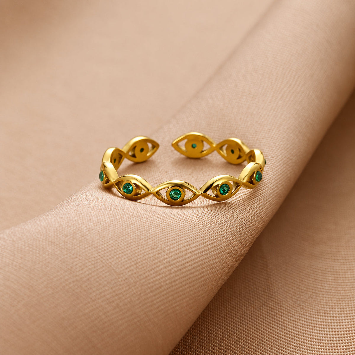 Radiant Green Gemstone Ring