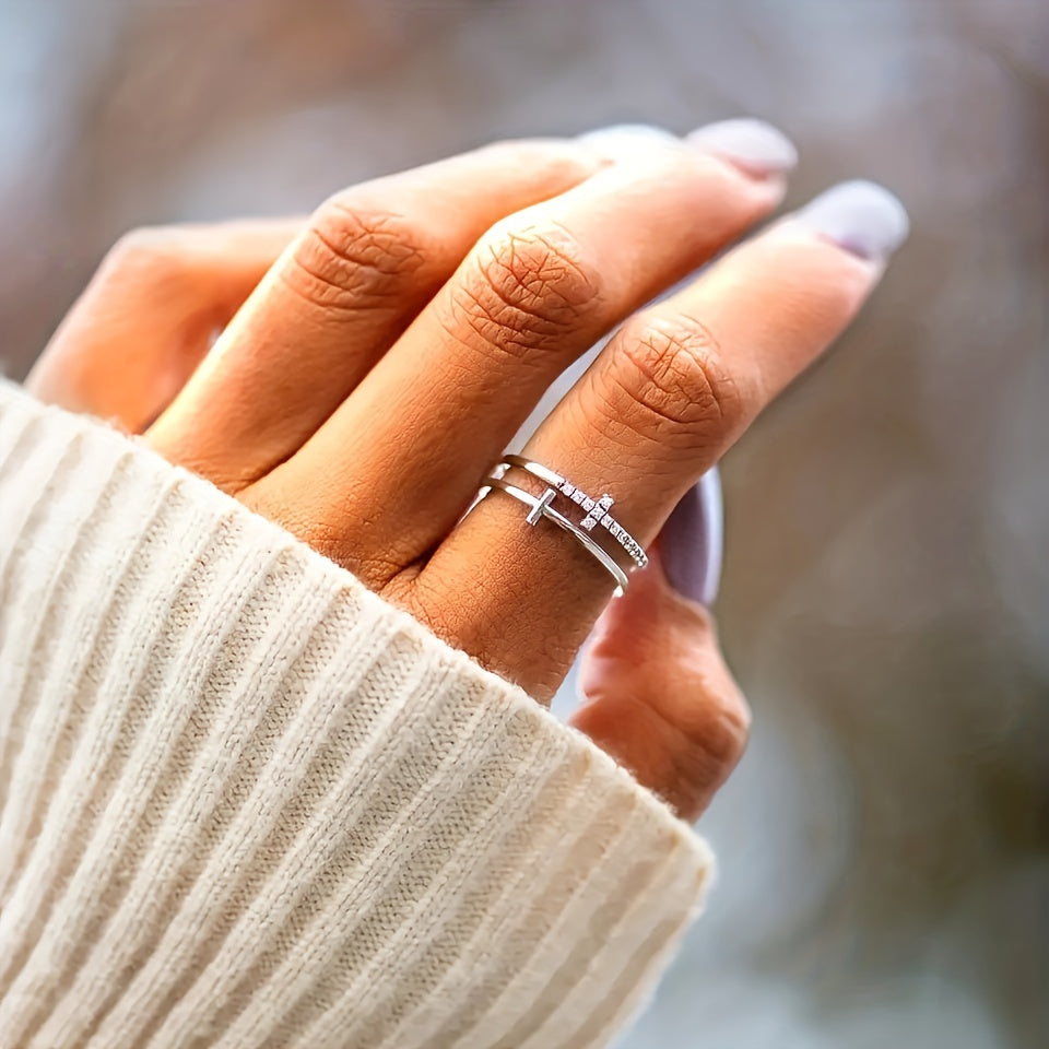 Minimalist Double Cross Ring