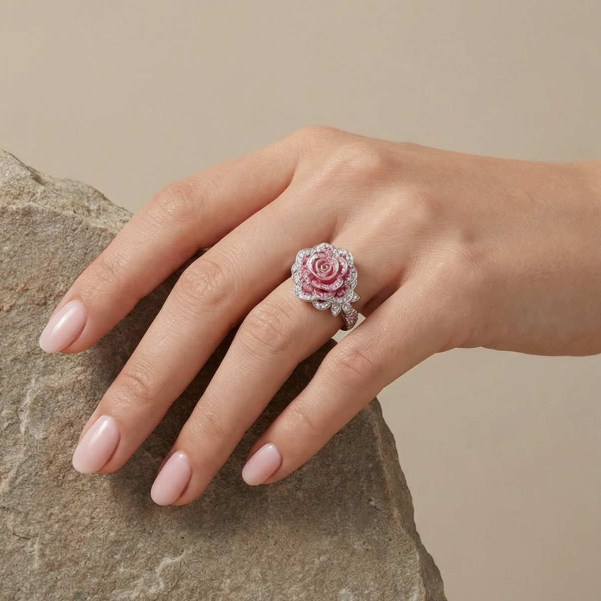 Floral Majesty Silver Ring