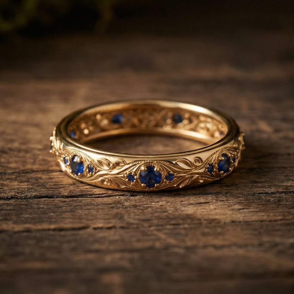 Exotic Fine Blue Zirconia Leaf Ring