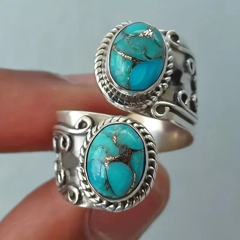Vintage Silver Turquoise Cross Ring