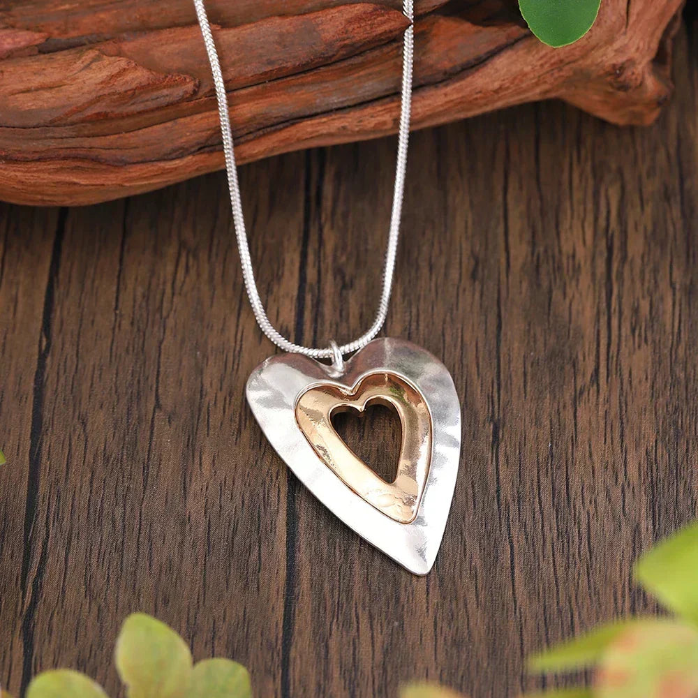 Everlove Gold Silver Heart Necklace