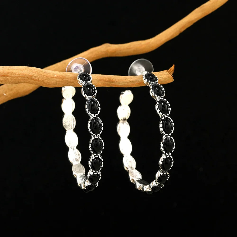 Graceful Silver Hoop Earrings