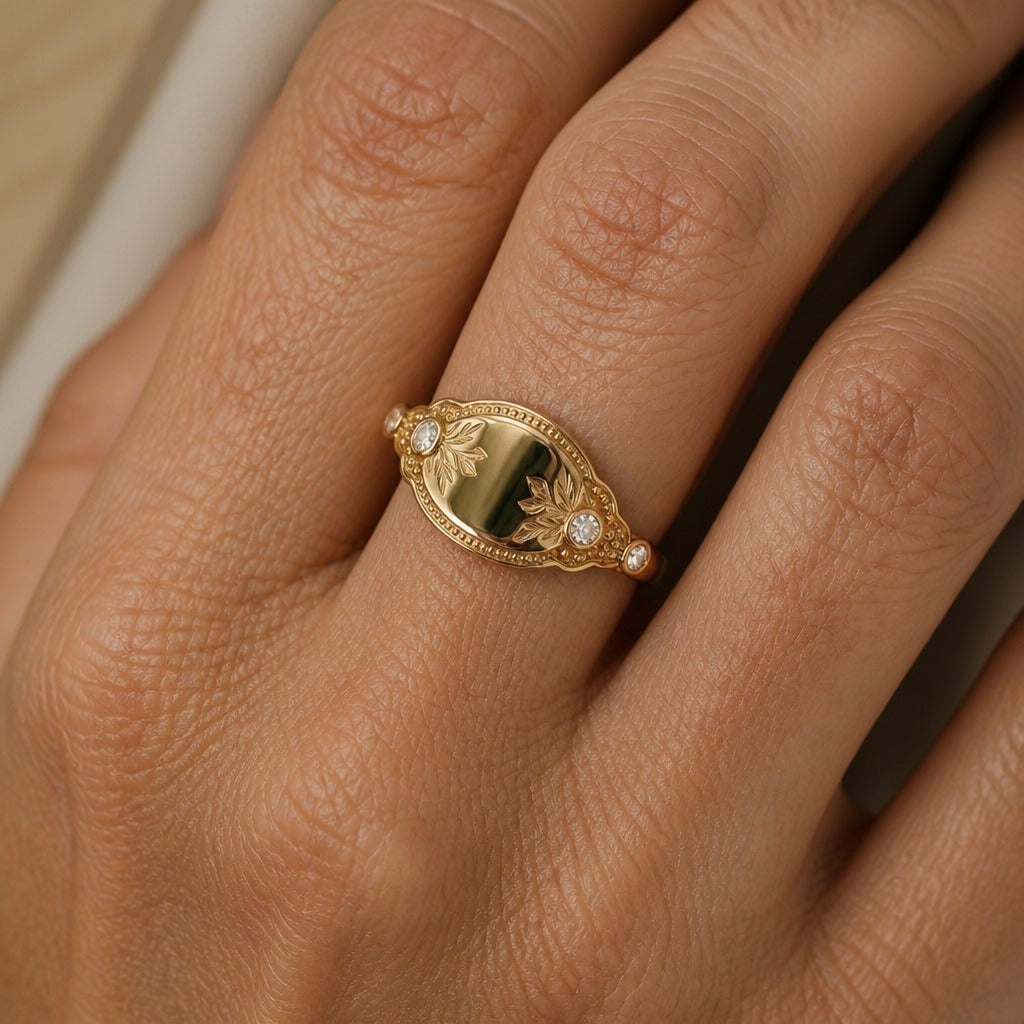 Vintage Laurel Statement Ring