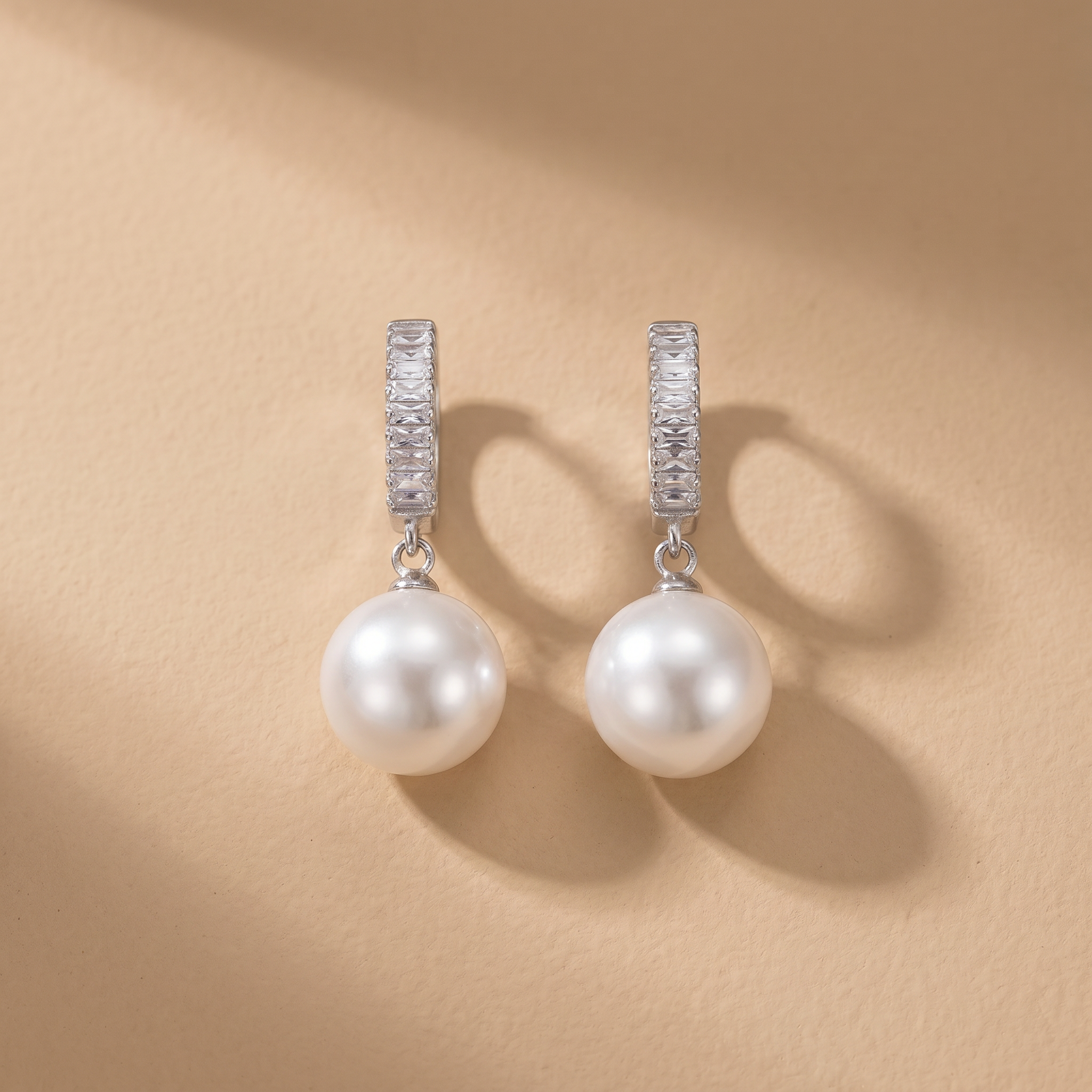 Elegant Pearl and Zirconia Earrings