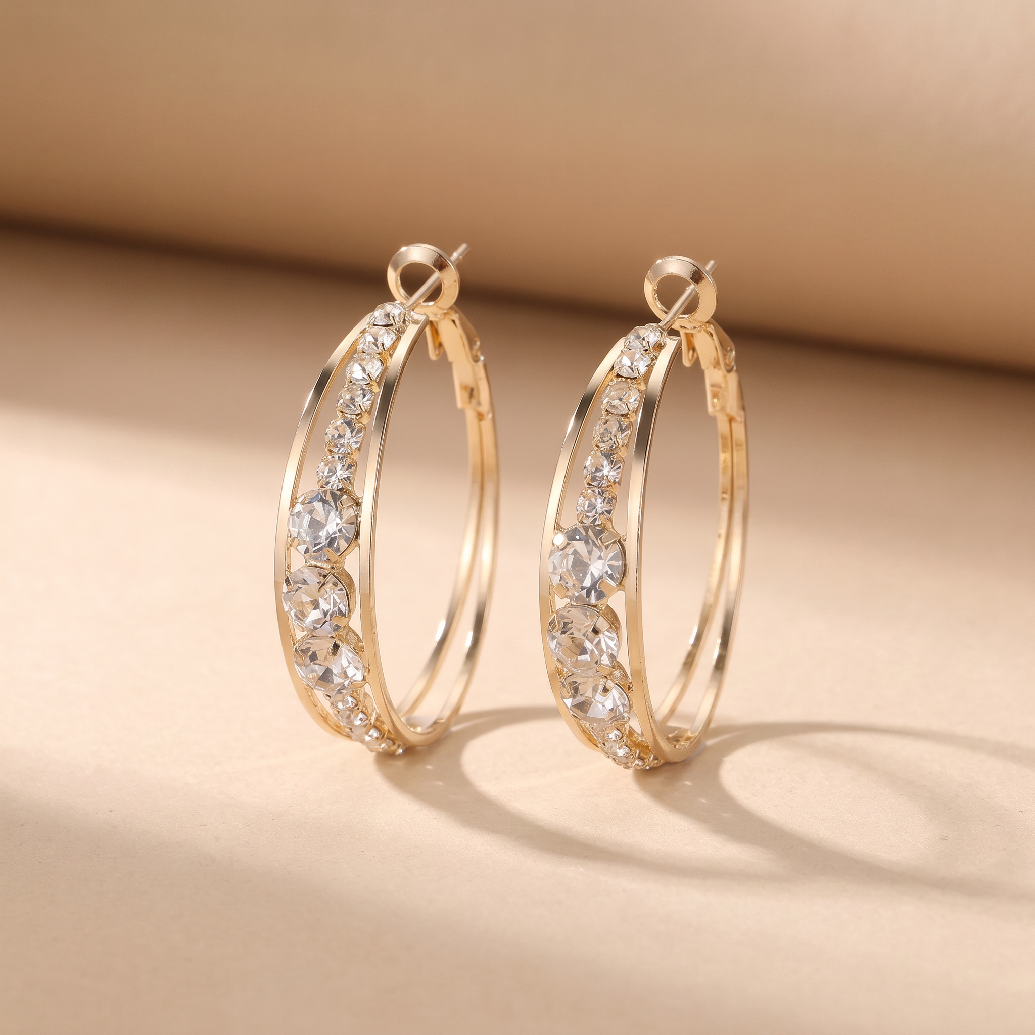 Elegant Sparkly Hoop Earrings
