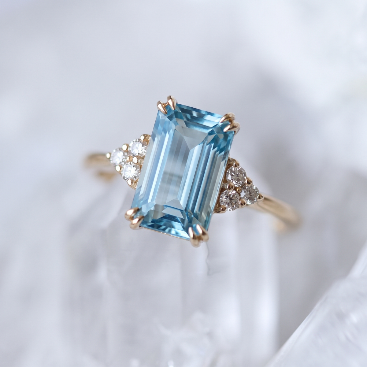 Vintage Turquoise Cubic Glass Ring