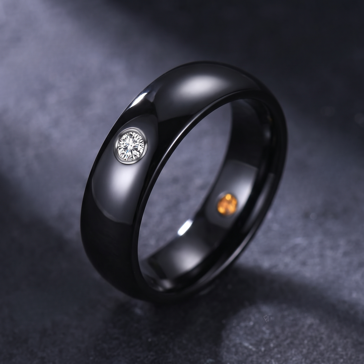Obsidian Diamond Core Ring
