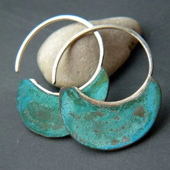 Vintage Worn Silver Earrings