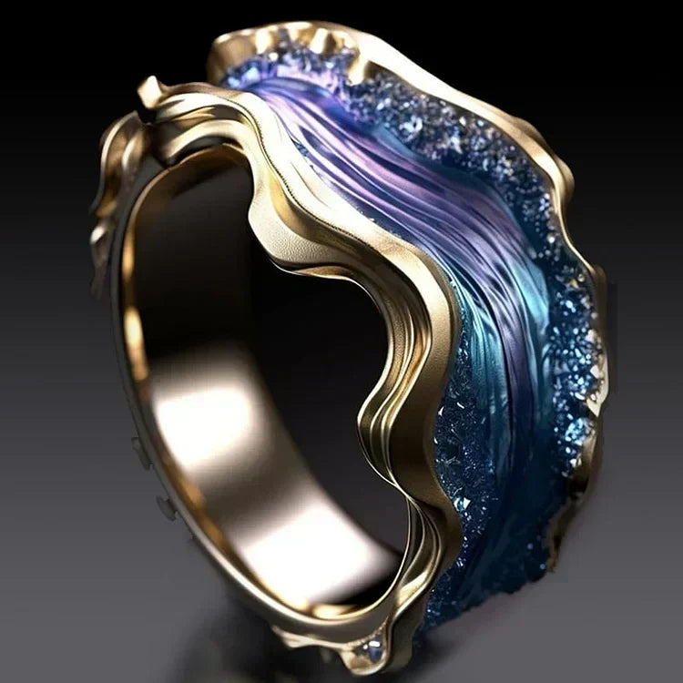 Ocean Wave Gold Ring